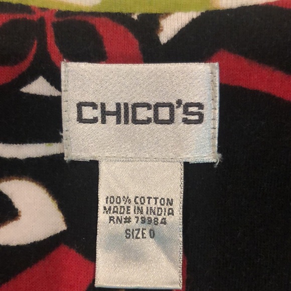 3/$10 Chico’s Sz 0 cotton top with 3/4 sleeve - Picture 3 of 7